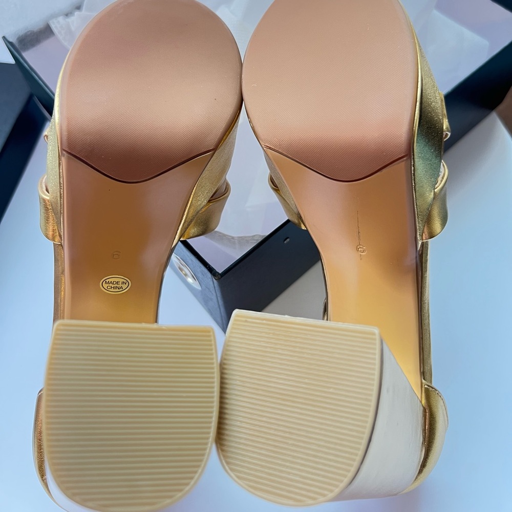 Gold Platform Ankle-Strap Heels - Womens - Picture 6 of 8